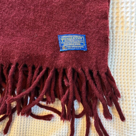 Pendleton Burgundy Fringe Throw Blanket